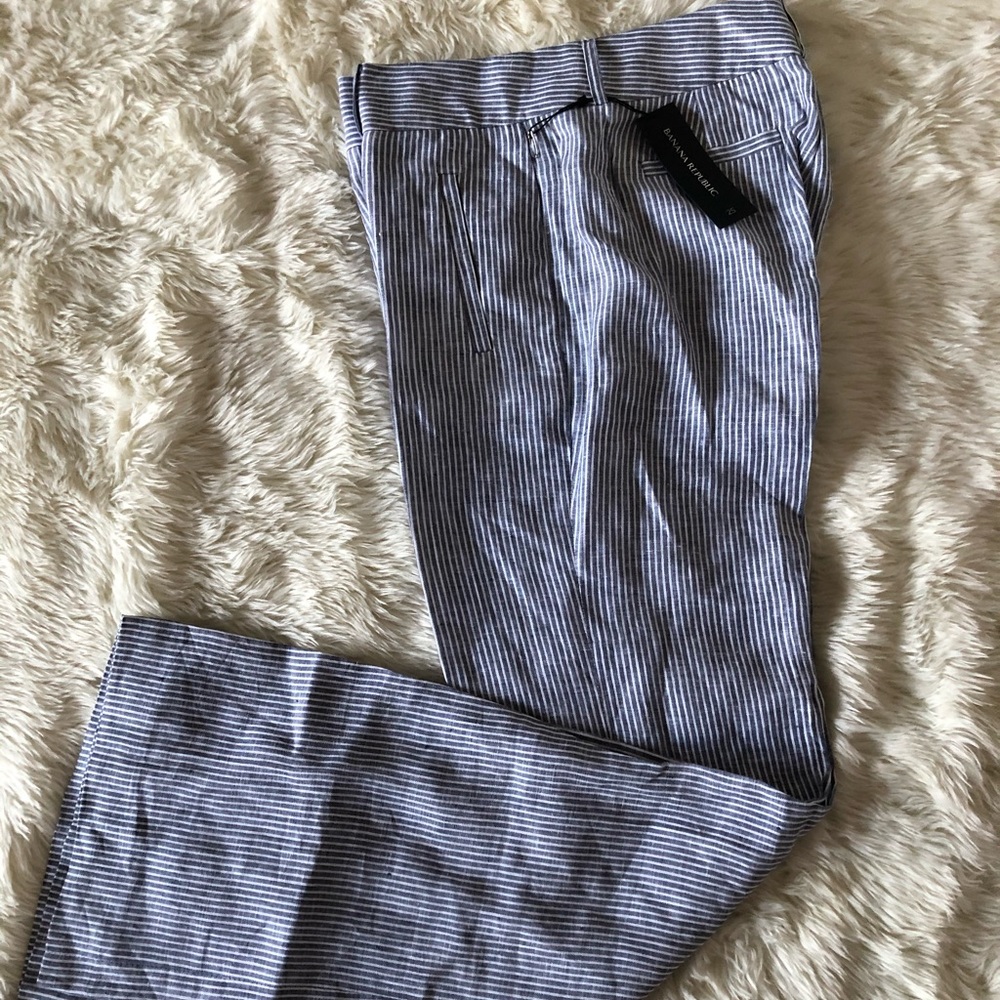 Stripe Linen Banana Republic Trouser